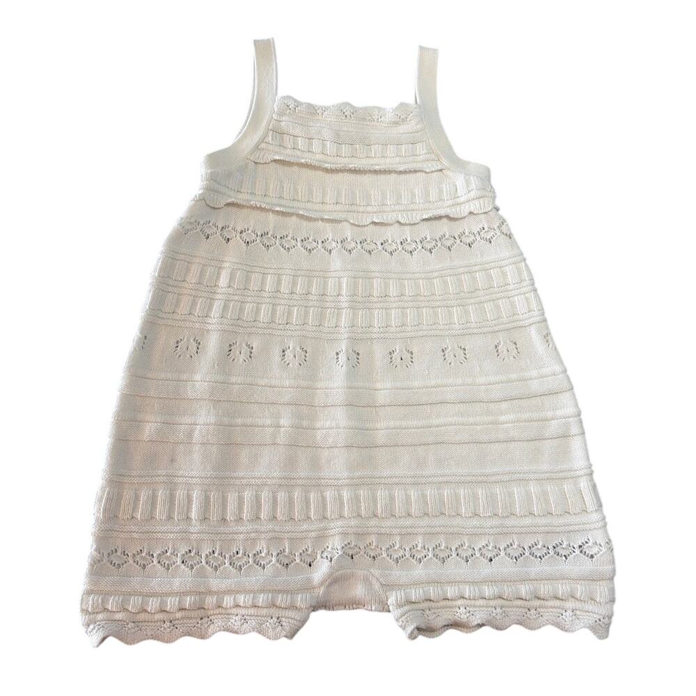 Baby Gap White Pointelle Knit Romper Girls 3 Years 100 cm